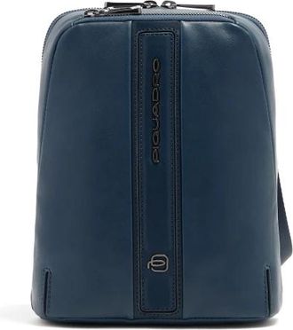 Piquadro Verticale Leren Crossbody Tas voor i Pad mini - Heren - Schoudertassen - Blauw - ONE Size - Leer - Tassen