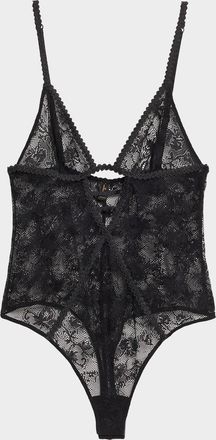 Kiki De Montparnasse Jardin dOeillet Floral Lace Thong Bodysuit