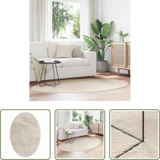 vidaXL Tappeti per soggiorno - Tappeti per area Ovale HUARTE Beige 140 x 200 cm