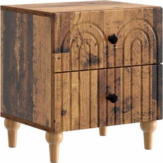 vidaXL Armario De Noche Con Caj&oacute;n Madera Envejecida 43 X 34,5 X 48 Cm Vidaxl