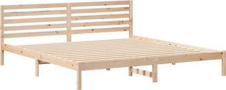 vidaXL Vidaxl - Bed Frame with Headboard Brown 200 x 220 cm Solid pine wood