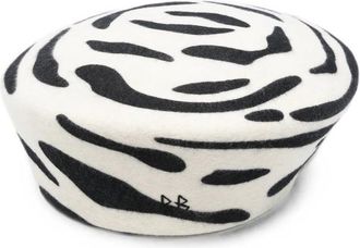 Ruslan Baginskiy Zebra-pattern Embroidered Beret