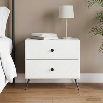 vidaXL Vidaxl Armadio Da Notte Con Cassetto Bianco Lucido 62 X 34,5 X