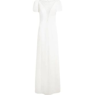 Jenny Packham Empress Puff-Sleeve Crystal-Embellished Maxi Dress in Ivory at Nordstrom, Size 10 Uk