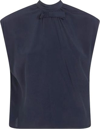 DRHOPE Silk Blend Bow Blouse