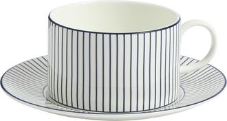 Wedgwood Gio Stripe Bone China Teacup & Saucer Set in Multi White at Nordstrom