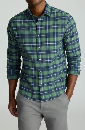 UNTUCKit Brightlake Check Performance Flannel Button-Up Shirt in Green at Nordstrom, Size X-Large