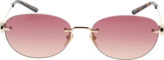 Gucci Vierkante Zonnebril - Dames - Accessoires - Roze - Maat: ONE Size