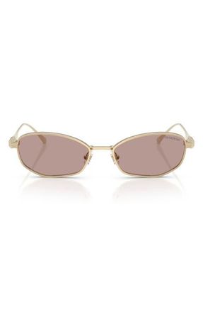 Swarovski 55mm Pillow Sunglasses in Pale Gold /Light Purple Brown at Nordstrom