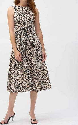 Joseph Ribkoff Animal Print Fit And Flare Dress In Beige/black