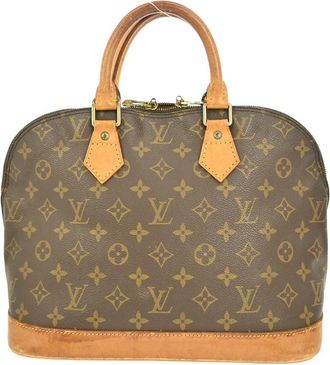 Louis Vuitton Alma Handbag Monogram Canvas Brown Canvas Handbag (Pre-Owned)