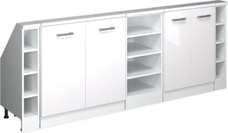 Vicco Armario Para Tejado Inclinado Rion, Blanco/blanco Alto Brillo, Lote De 5, Vicco