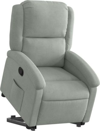 vidaXL Sill&oacute;n Reclinable Elevable Terciopelo Gris Claro Vidaxl