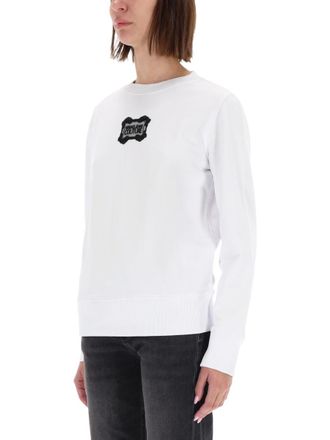 Versace Jeans Couture Baroque Logo Patch Sweatshirt - White