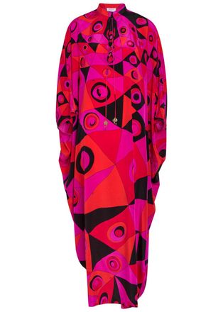 Pucci Printed Silk Maxi Kaftan Dress - Pink - 44 (UK12 / M)