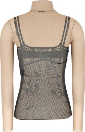 Balenciaga Womens Trompe Oeil Tank Top Black Nylon Elastane Tops