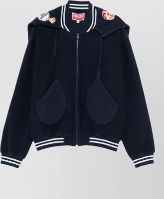 Kenzo hooded blazer nylon and silk jacket