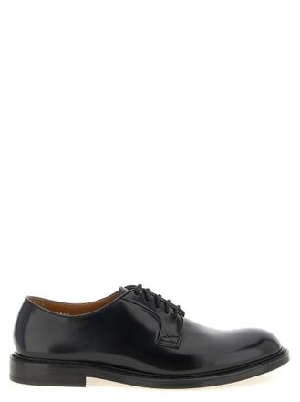 Doucal's Black Solid Lace Up Shoes