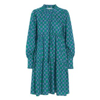 Kudibal Copenhagen Legacy Leaf Ballonmouw Mini Jurk - Dames - Zomerkleedjes - Groen - S - Kleedjes