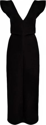 Proenza Schouler Mariam V-neck midi dress - Black