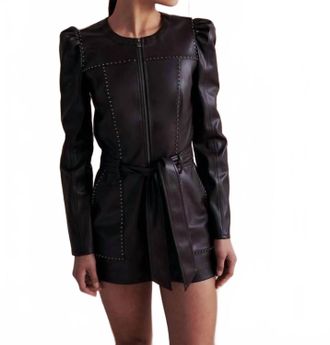 Saylor Womens Lora Faux Leather Romper In Chocolate