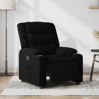 vidaXL Poltrona Elettrica Reclinabile Nera in Tessuto - Vidaxl