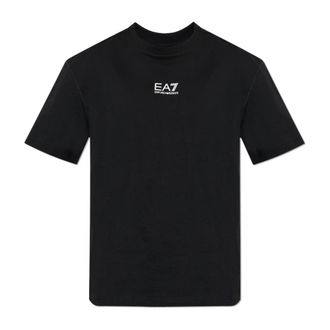 Emporio Armani T-Shirts, male, Black, Size: XL Cotton Jersey T-shirt with Logo