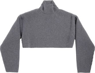 Balenciaga high-neck virgin wool jumper - women - Virgin Wool - 2 - Grey