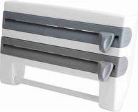 OEM Dispensador De Cocina De Pared Para 3 Rollos, Soporte Para Toallas De Papel Con Cuchillas Afiladas, Soporte Para Film Transparente De Cocina, Estante 