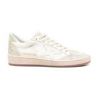 Golden Goose Sneakers, female, White, Size: 10 US Logo Ball Star Leather Sneakers Lace-up
