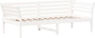 vidaXL Sof&aacute; Cama Sin Colch&oacute;n Madera Maciza De Pino Blanco 90x200 Cm Vidaxl