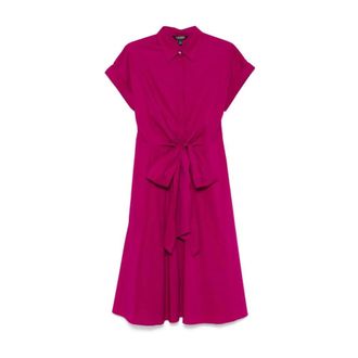 Ralph Lauren Kleedjes, Dames, Roze, L, Katoen, Hakan Jurk met Korte Mouwen