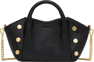 Hammitt Hammitt Paul Black Press Brushed Gold Red Zip Mini