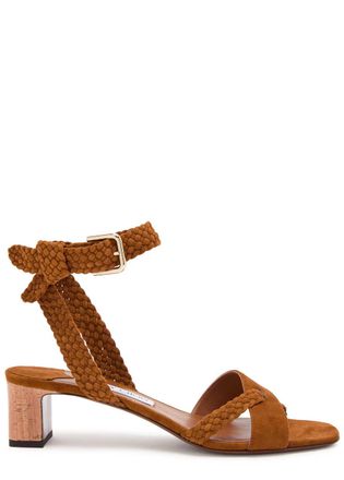 Jimmy Choo London Rori 45 Braided Suede Sandals - Tan - 36 (IT36/ UK3)