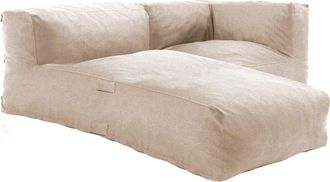 Oviala Mueble de jardín modular con 1 sillón esquinero y 1 chaise beige