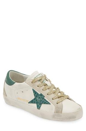 Golden Goose Super-Star Sneaker in White/Dark Green at Nordstrom, Size 5Us
