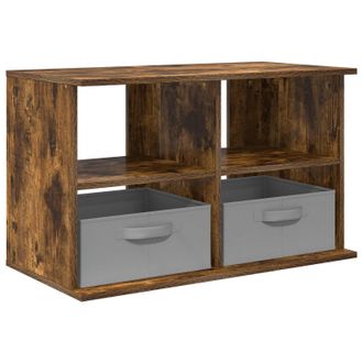vidaXL Soporte Para Tv Con Caj&oacute;n Roble Ahumado 79 X 40 X 48 Cm Vidaxl