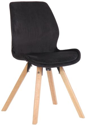 Clp Silla con patas de madera y asiento en Terciopelo Negro