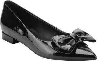 Bandolino Alicce Faux Leather Pointed Toe Flat in Black at Nordstrom, Size 8.5