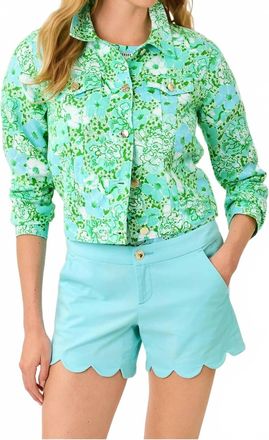 Lilly Pulitzer Seaspray Linen Jacket In Mint Condition Burst Of Joy