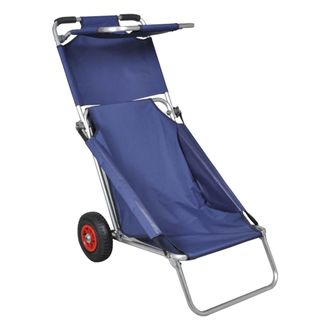 vidaXL Carrito De Playa Port&aacute;til Y Plegable Con Ruedas Azul Vidaxl