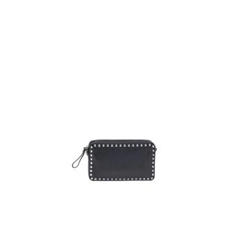 Valentino Garavani Cross Body Bags, male, Black, ONE SIZE, Studded Crossbody Zip Bag