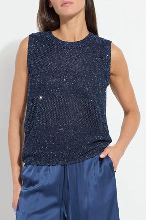 Lyss&eacute; Nicola Sequined Shell Top In Capri Blue Sequins
