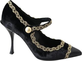 Dolce & Gabbana Mary Janes Pumps - Dames - Pumps - Zwart - 35 EU - Katoen - Schoenen
