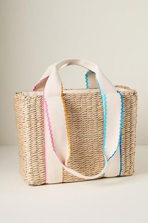 Anthropologie Parisian Woven Picnic Basket