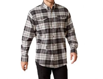 Ariat Rebar Durastretch Flannel Work Shirt In Charcoal