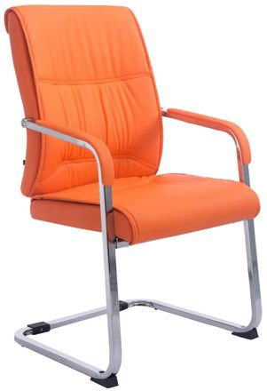 Clp Silla basculante con patas de metal y asiento en Simil cuero Naranja
