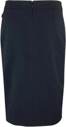 Liu Jo Asymmetrische Rok met Ketting - Dames - Midirokken - Zwart - M - Polyester - Rokken