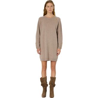 Gerard Darel Loma Button-Shoulder Knitted Dress in Sand at Nordstrom, Size X-Large