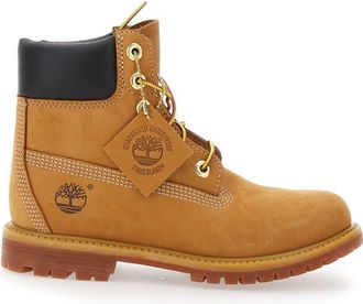 Timberland Beige Water-proof Boots With Logo In Nubuck Leather Woman
